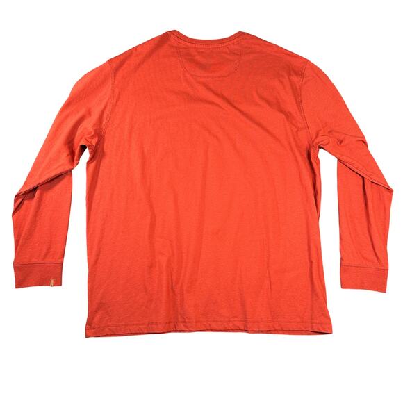 Wrangler Riggs Workwear Mens XXL Long Sleeve Orange/Red Crew Neck Pocket T-Shirt - Picture 2 of 10